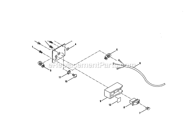 Figure E Diagram and Parts List for  Craftsman Table Saw