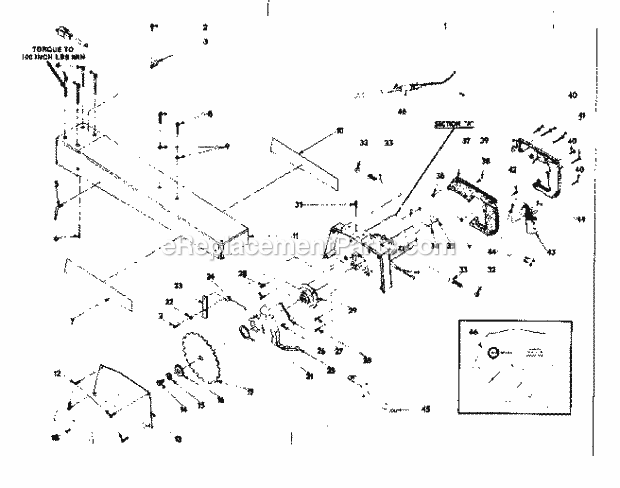 Unit Parts Diagram and Parts List for 31523742  Craftsman Chop Saw