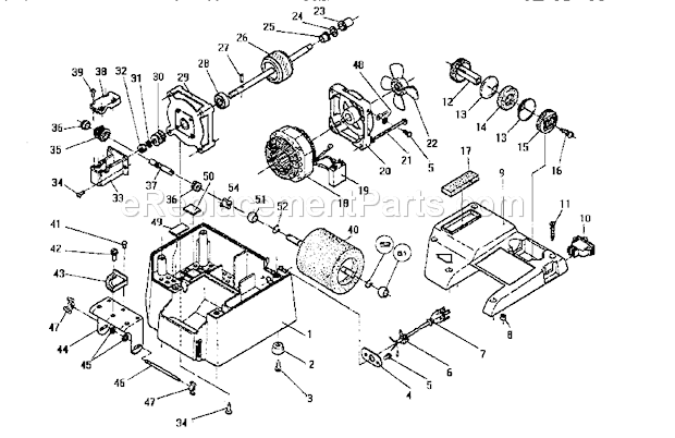 Unit Parts Diagram and Parts List for  Craftsman Bench Grinder