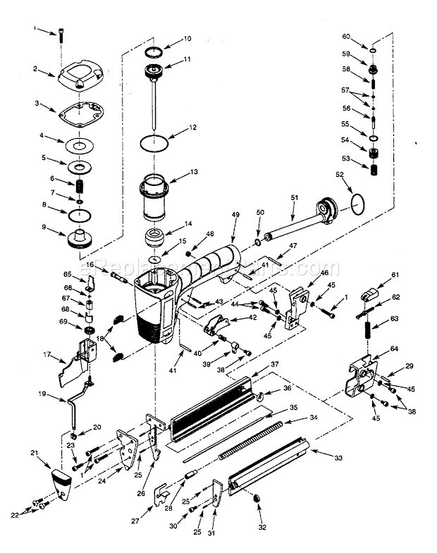 Page A Diagram and Parts List for  Craftsman Nailer