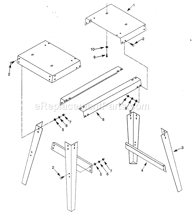 Page B Diagram and Parts List for  Craftsman Lathe