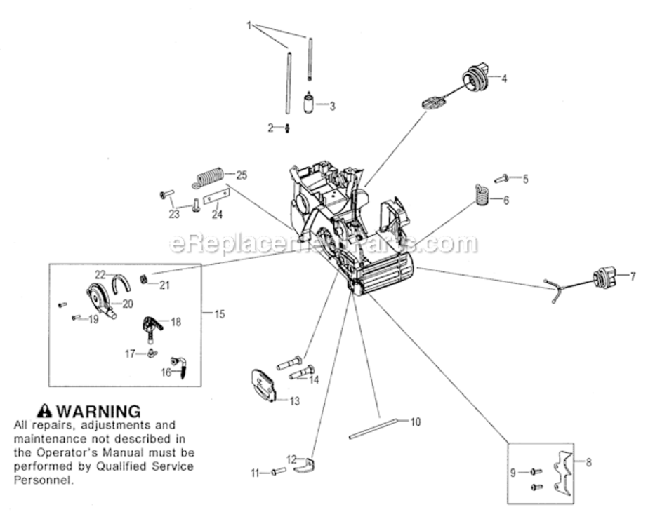 ChassisOil_Pump Diagram and Parts List for  Craftsman Chainsaw