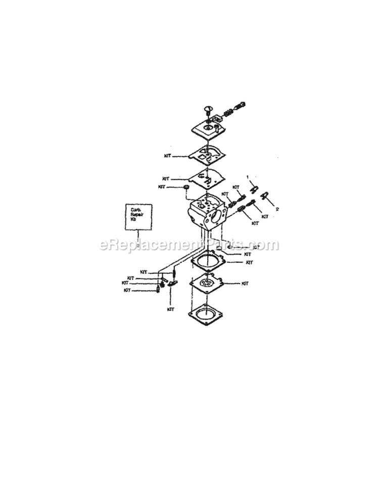 Carburetor Diagram and Parts List for  Craftsman Chainsaw