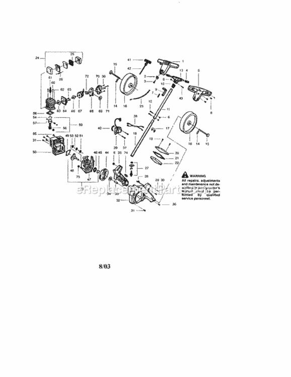 Page A Diagram and Parts List for  Craftsman Edger