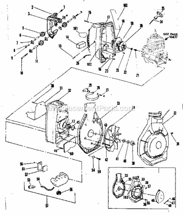 Page C Diagram and Parts List for  Craftsman Leaf Blower / Vacuum