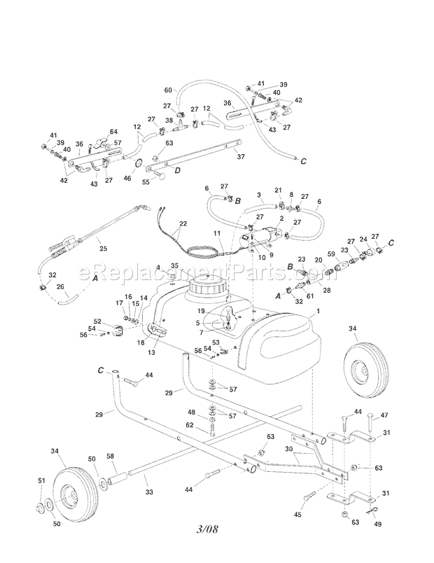Page A Diagram and Parts List for  Craftsman Paint Sprayer