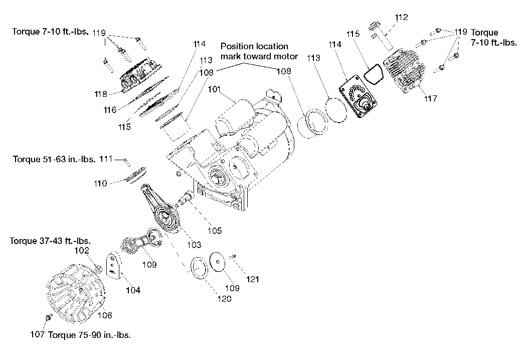 PUMP Diagram and Parts List for Type 1 Craftsman Compressor