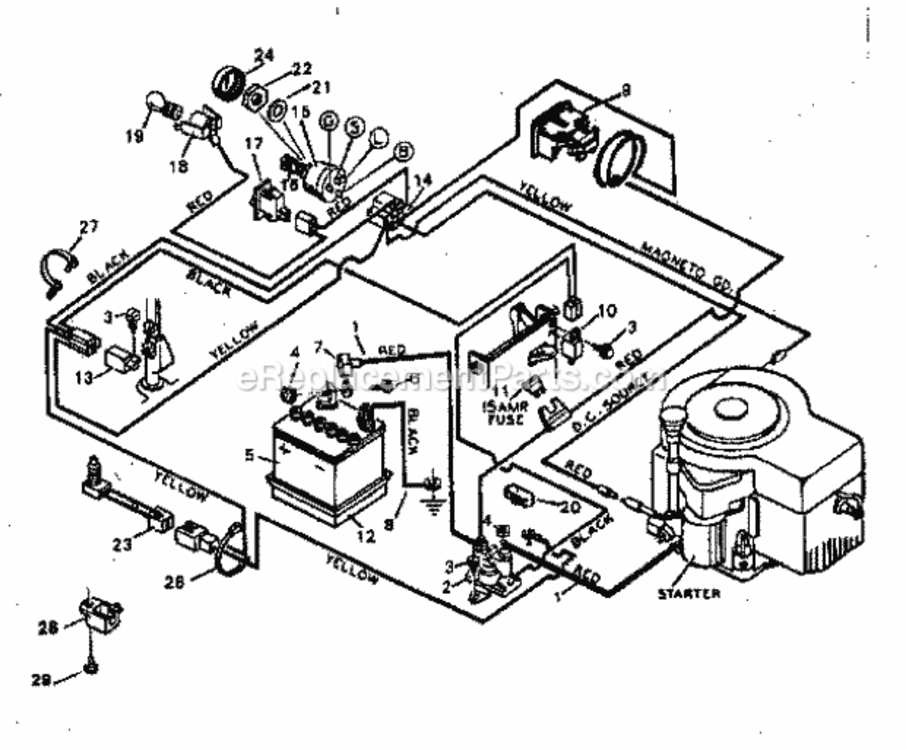 Page A Diagram and Parts List for  Craftsman Lawn Tractor