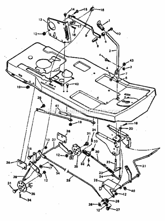Page E Diagram and Parts List for  Craftsman Lawn Tractor