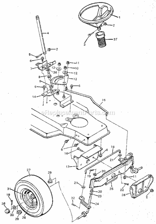 Page C Diagram and Parts List for  Craftsman Lawn Tractor