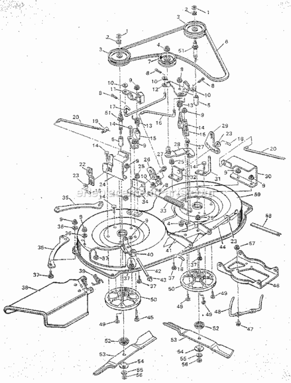 Page E Diagram and Parts List for  Craftsman Lawn Tractor