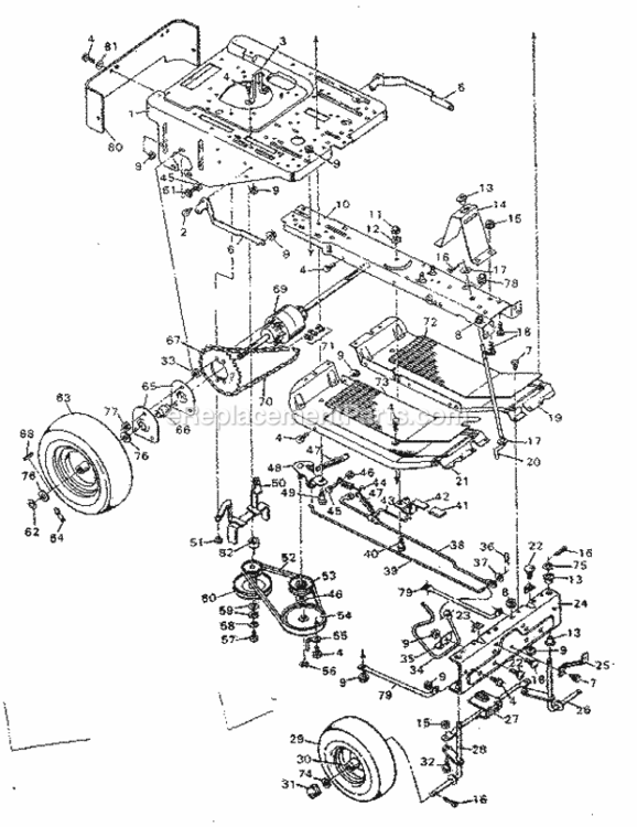 Page C Diagram and Parts List for  Craftsman Lawn Tractor