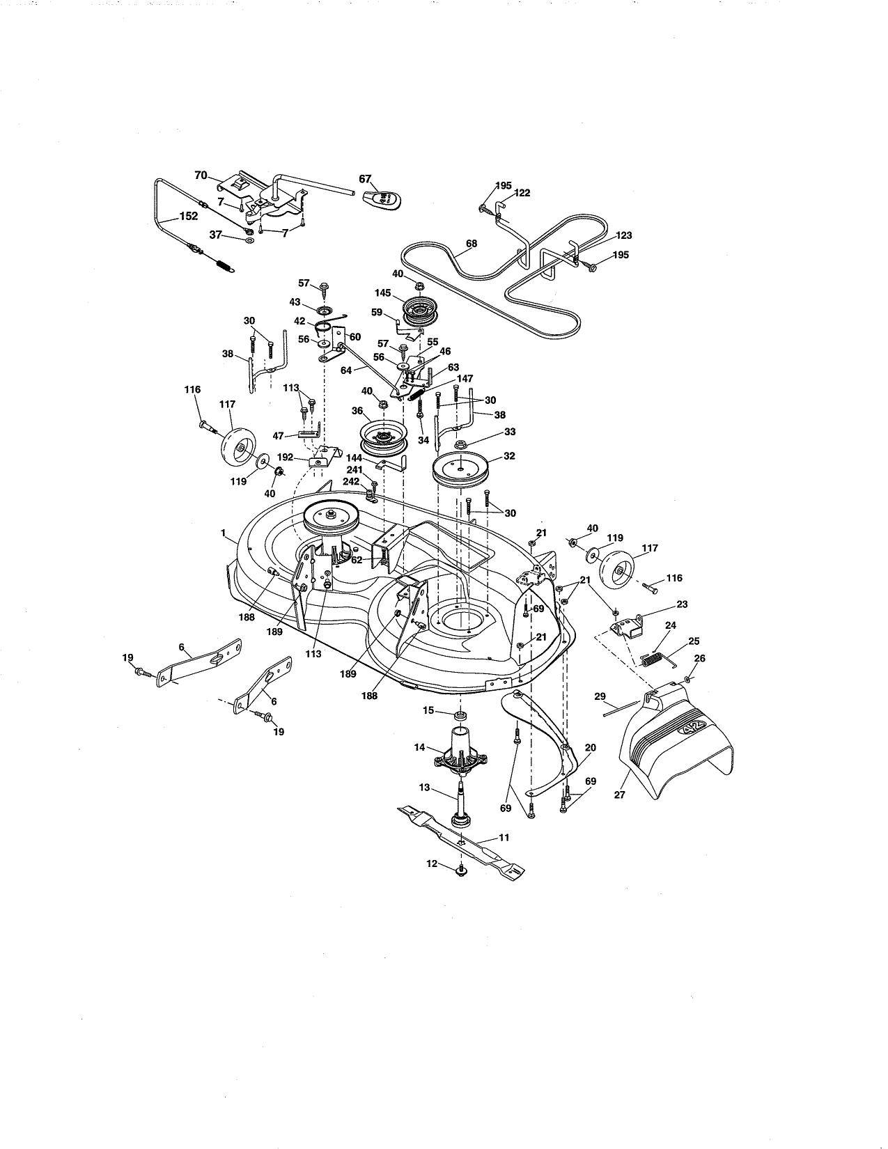PG 7 - PLDM -MOWER DECK Diagram and Parts List for Type 0 Craftsman Lawn Tractor