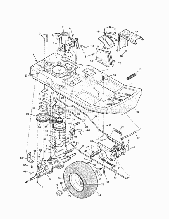 Page B Diagram and Parts List for  Craftsman Lawn Tractor