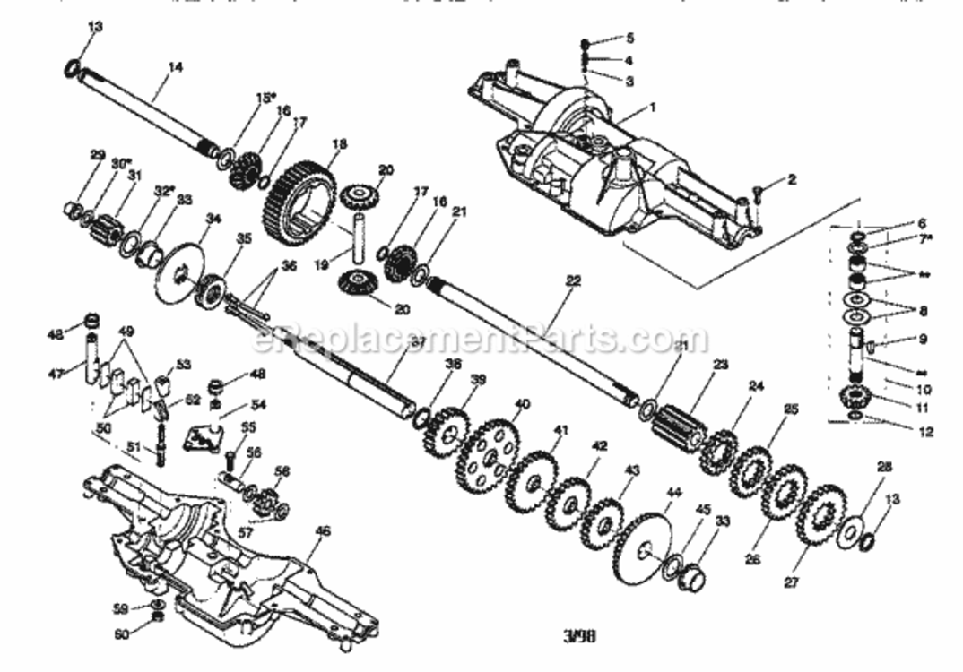 Page H Diagram and Parts List for  Craftsman Lawn Tractor