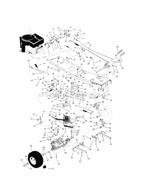 Page A Diagram and Parts List for  Craftsman Lawn Tractor