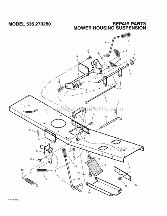 Page D Diagram and Parts List for  Craftsman Lawn Tractor