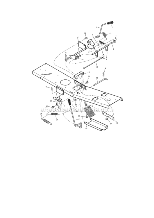 Page D Diagram and Parts List for  Craftsman Lawn Tractor