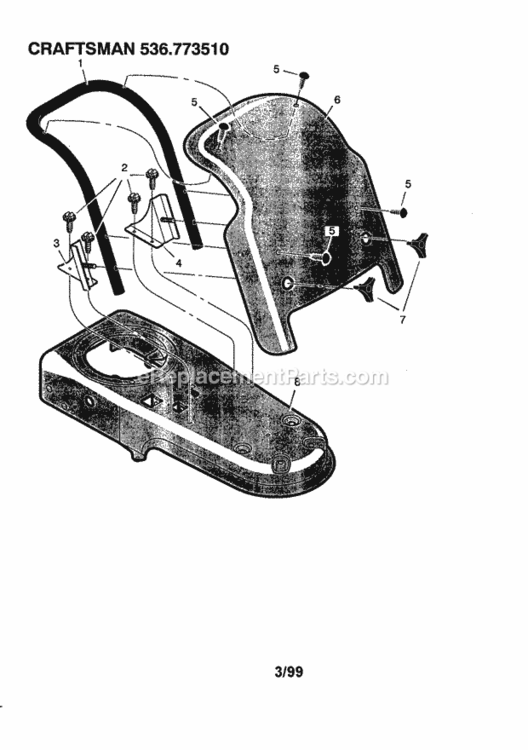 Page A Diagram and Parts List for  Craftsman Trimmer