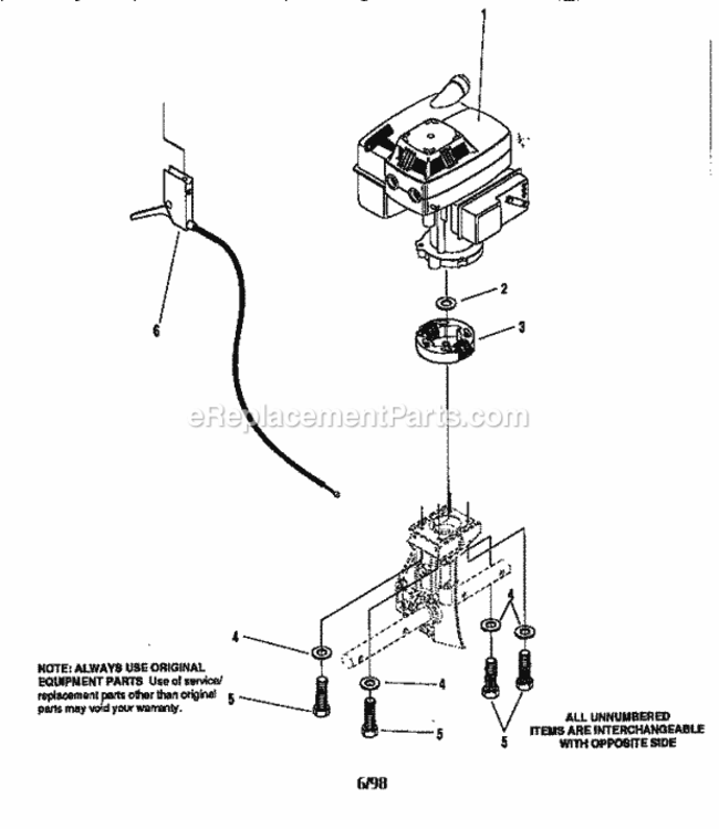 Page A Diagram and Parts List for  Craftsman Cultivator