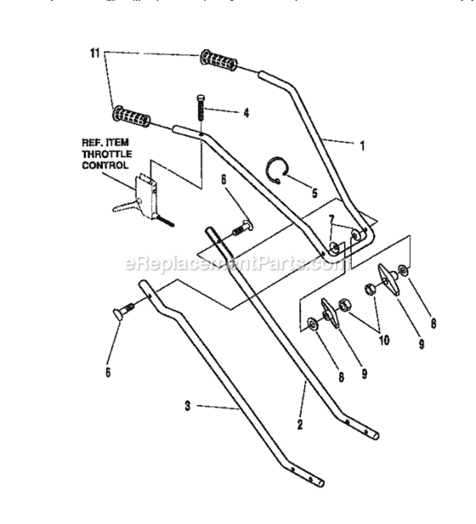 Page E Diagram and Parts List for  Craftsman Cultivator