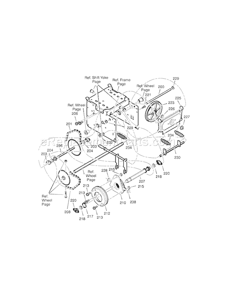 Page D Diagram and Parts List for  Craftsman Snow Blower
