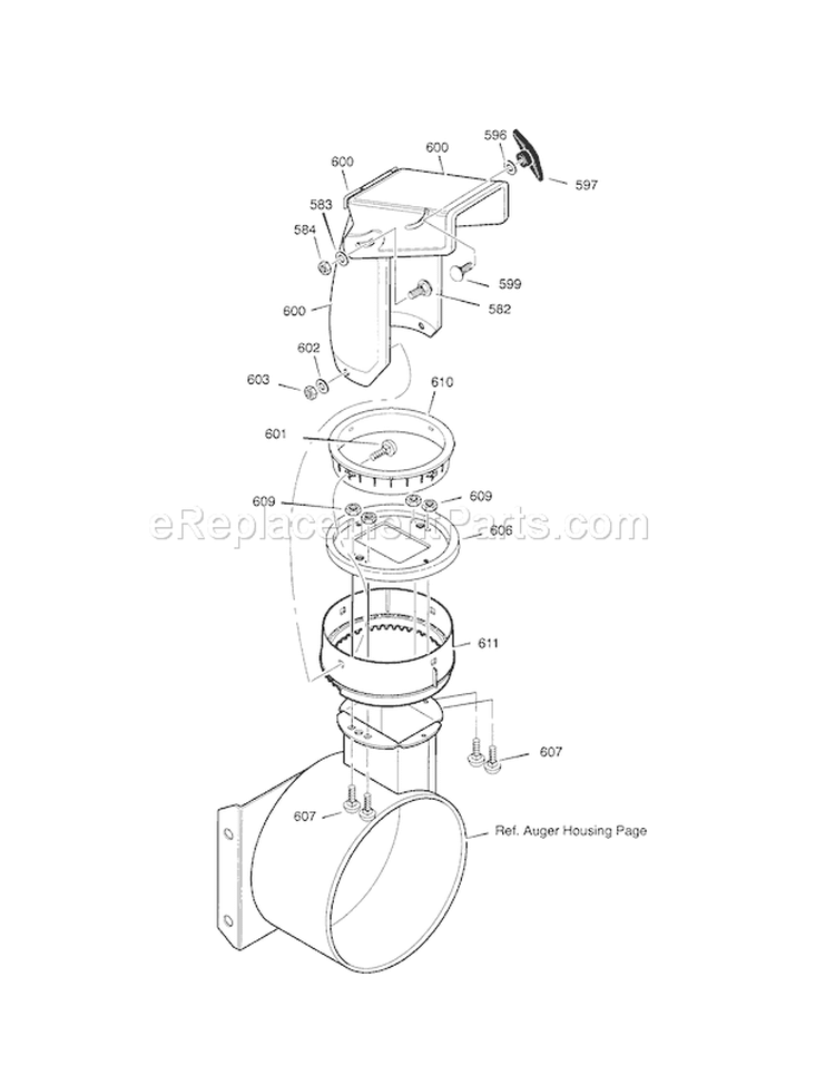 Page E Diagram and Parts List for  Craftsman Snow Blower