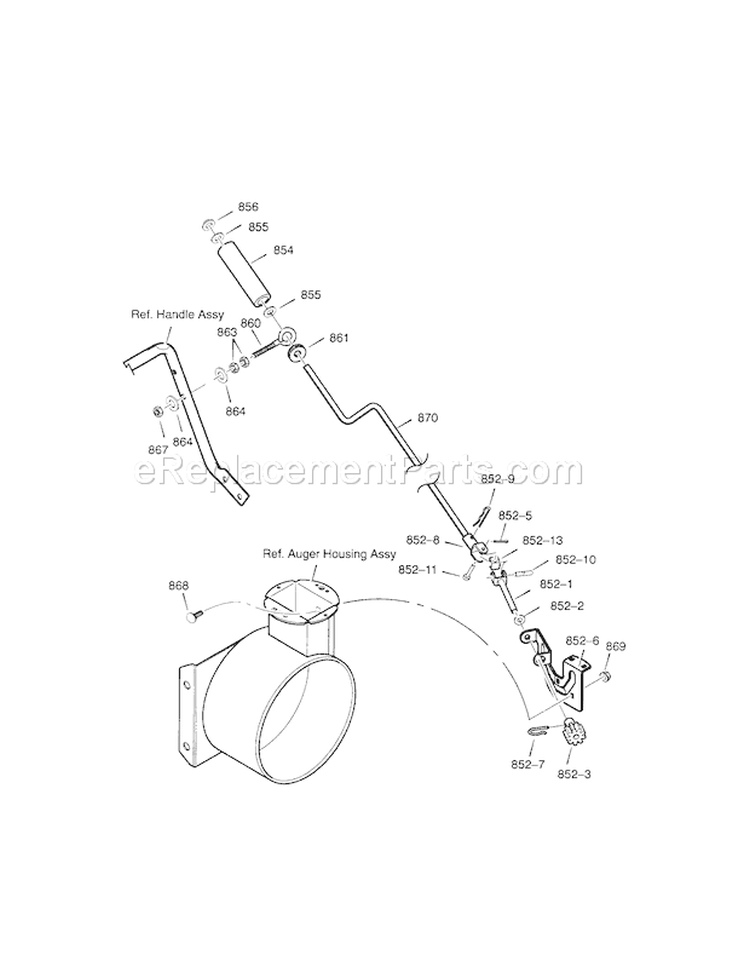 Page H Diagram and Parts List for  Craftsman Snow Blower