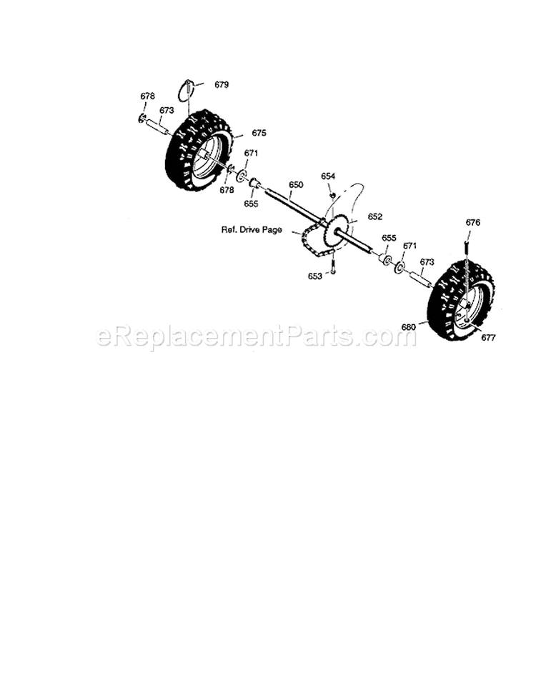 Wheels Diagram and Parts List for  Craftsman