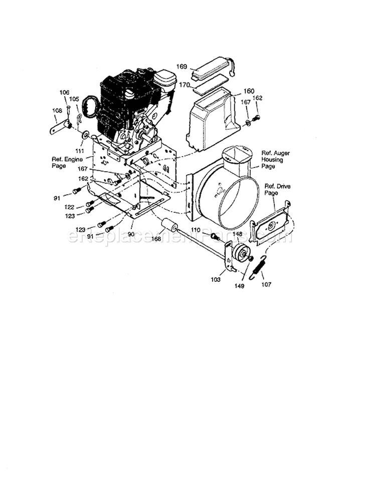 Frame Diagram and Parts List for  Craftsman