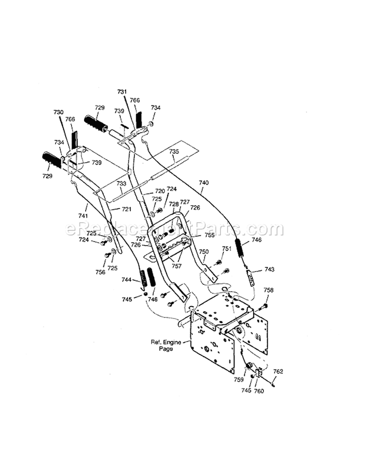 Handle Diagram and Parts List for  Craftsman