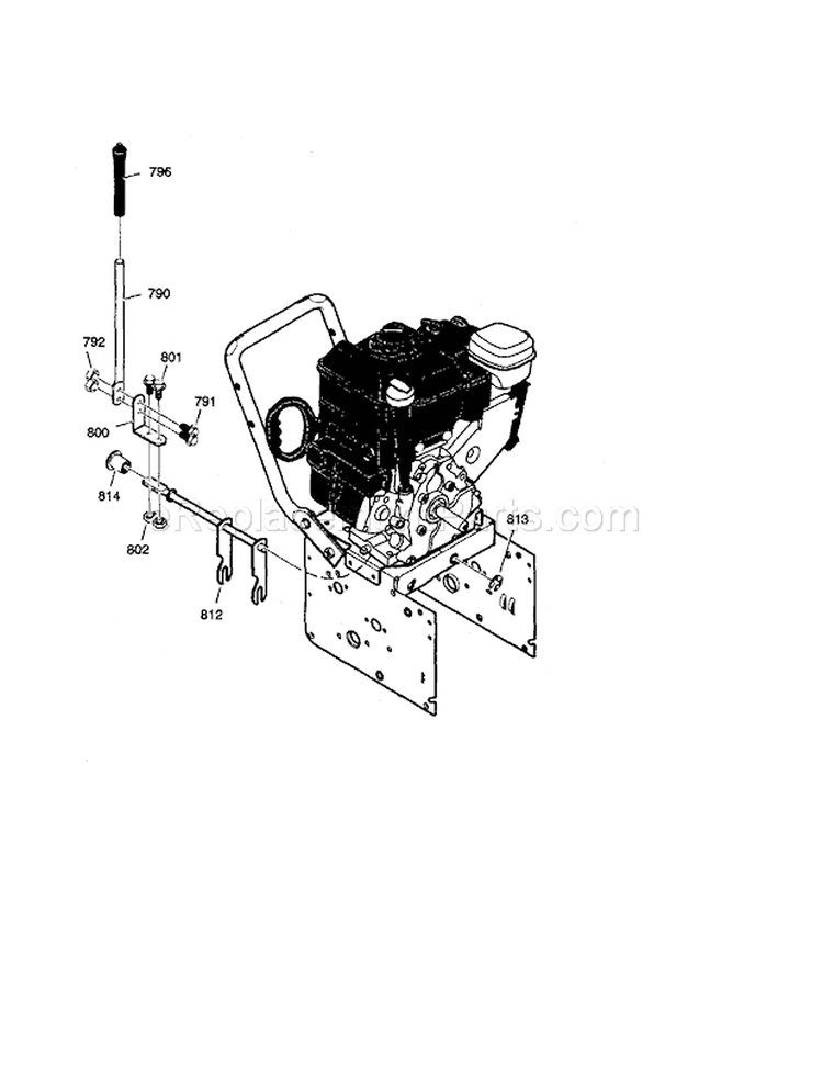 Shift Yoke Diagram and Parts List for  Craftsman
