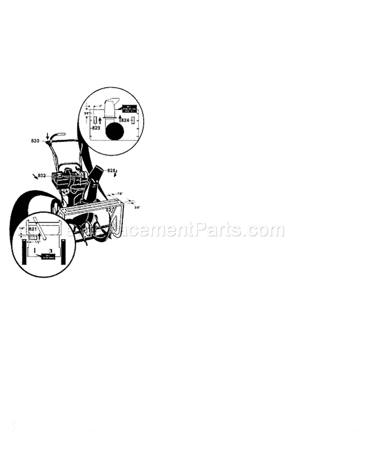 Decal Diagram and Parts List for  Craftsman Snow Blower