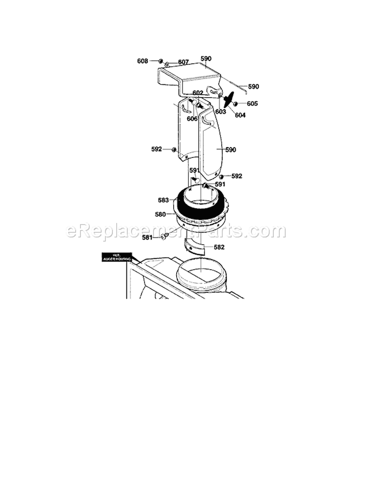 Discharge Chute Diagram and Parts List for  Craftsman Snow Blower