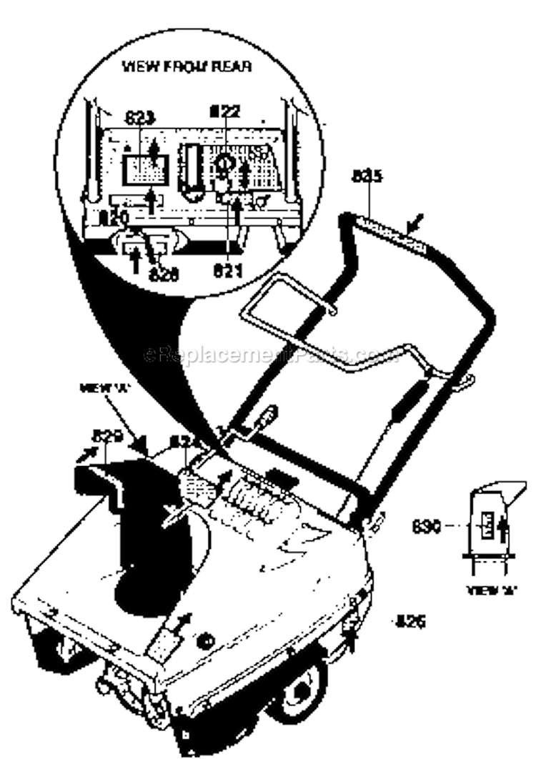 Decals Diagram and Parts List for  Craftsman Snow Blower