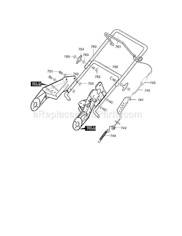 Handle_Assembly Diagram and Parts List for  Craftsman Snow Blower