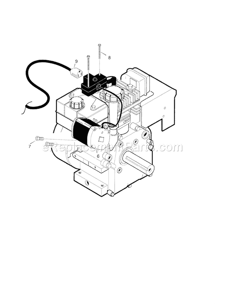 26" 9Hp Electric Starter Diagram and Parts List for  Craftsman Snow Blower