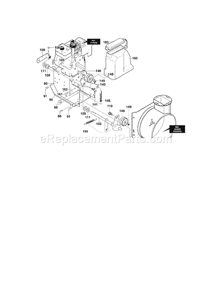 Page C Diagram and Parts List for  Craftsman Snow Blower