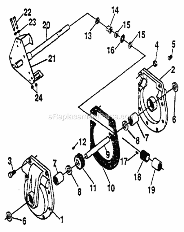 Page M Diagram and Parts List for  Craftsman Snow Blower