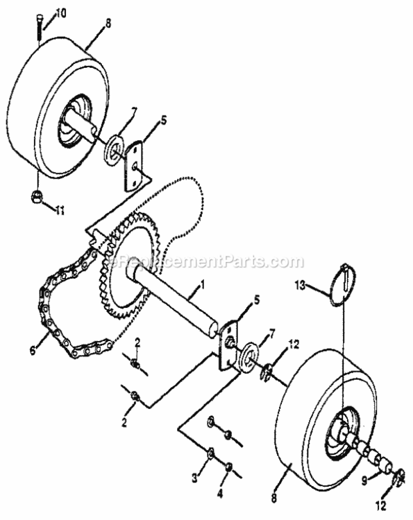 Page N Diagram and Parts List for  Craftsman Snow Blower