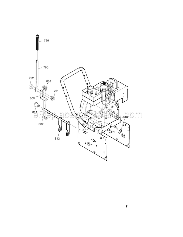 Shift Yoke Diagram and Parts List for  Craftsman Snow Blower