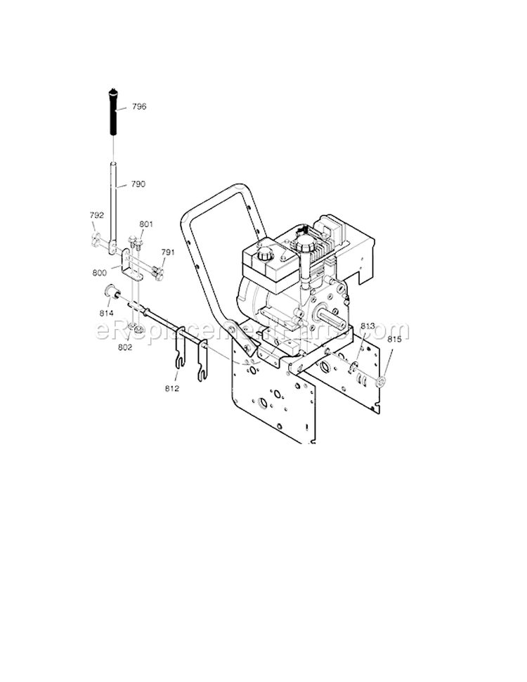 Shift Yoke Diagram and Parts List for  Craftsman Snow Blower