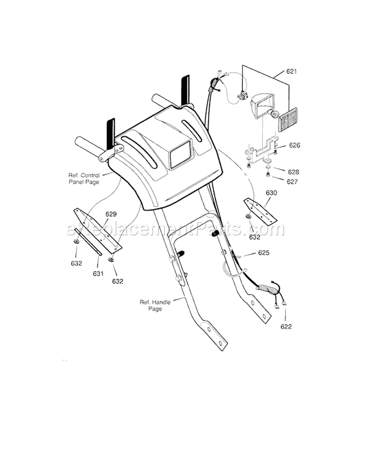 Headlight Diagram and Parts List for  Craftsman Snow Blower