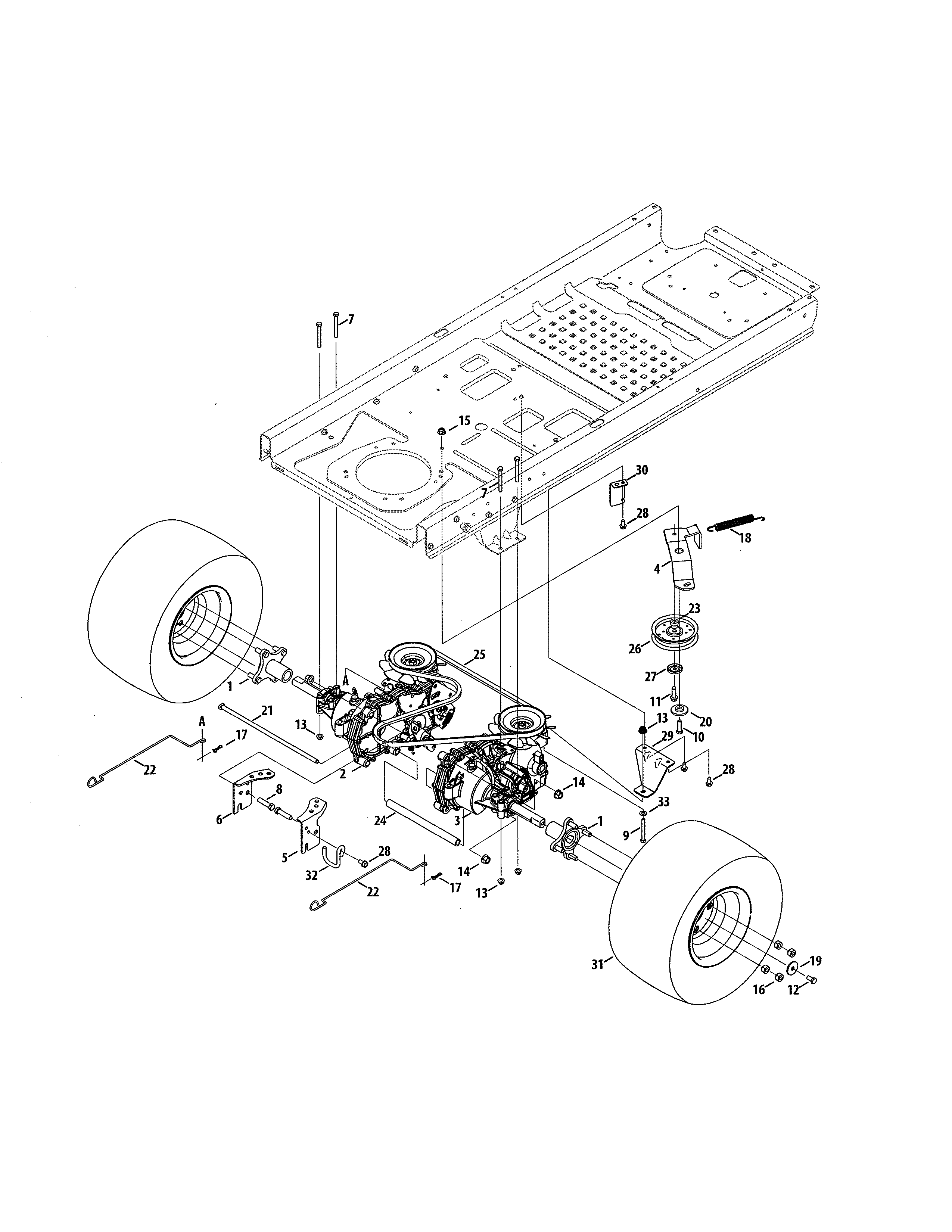 Transmission Diagram and Parts List for  Craftsman Engine