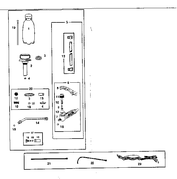 Replacement Tank Diagram and Parts List for  Craftsman Sprayer