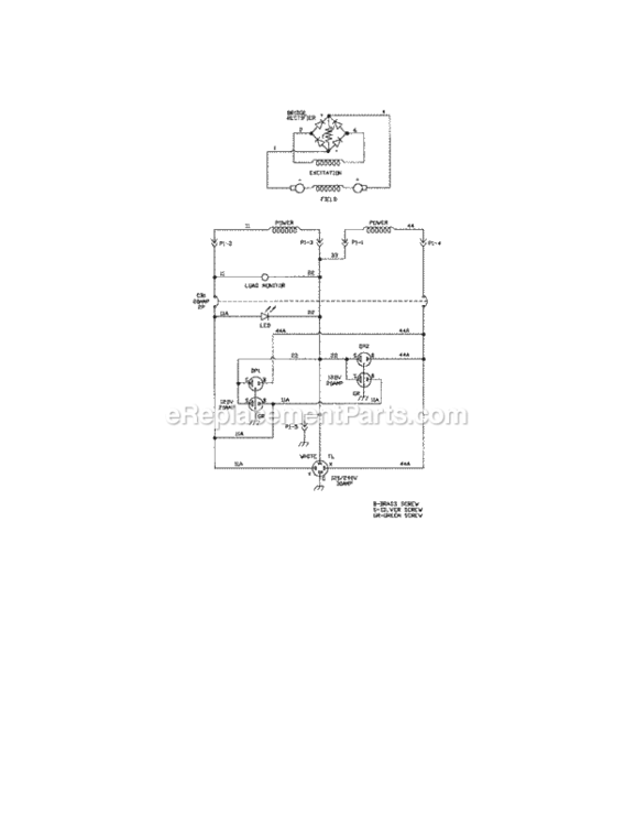 Page E Diagram and Parts List for  Craftsman Generator
