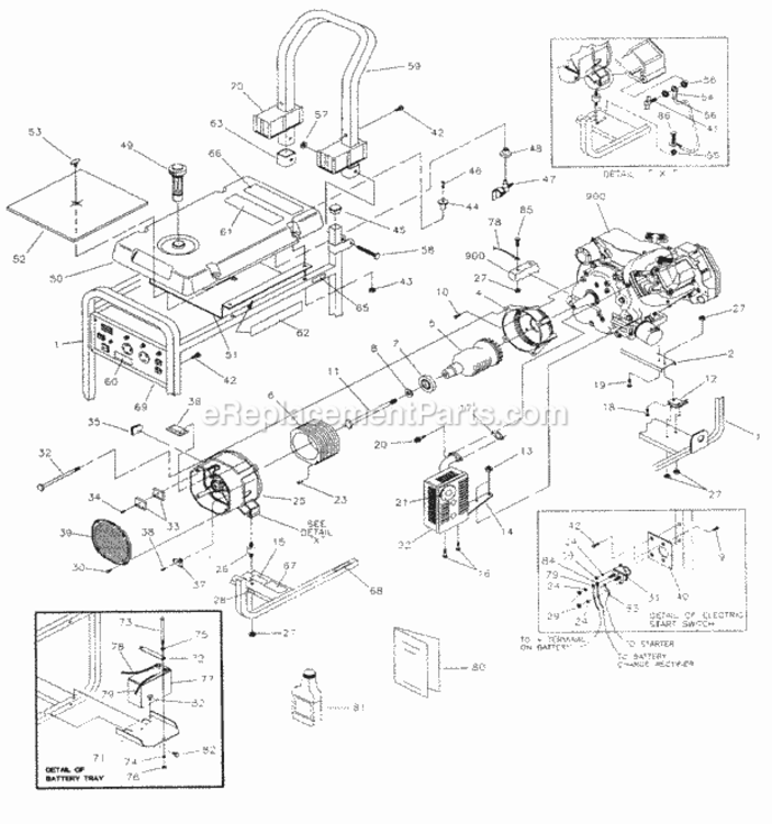 Page A Diagram and Parts List for  Craftsman Generator