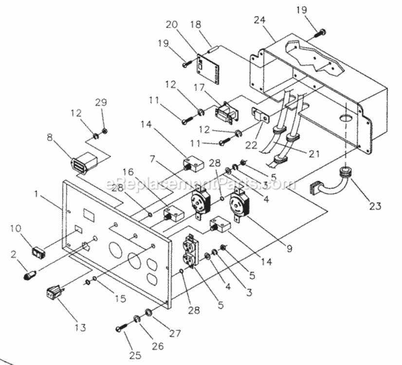 Page B Diagram and Parts List for  Craftsman Generator