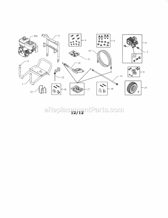 Page A Diagram and Parts List for  Craftsman Pressure Washer