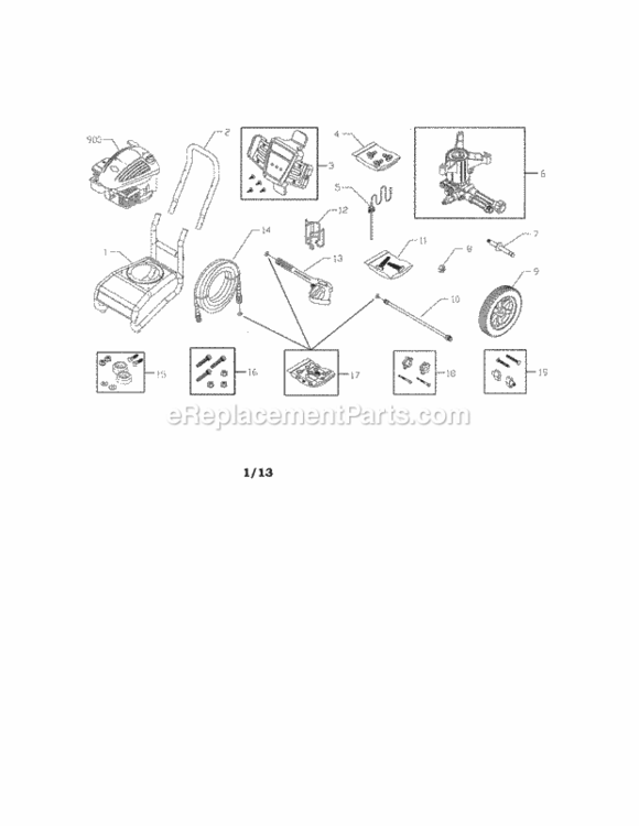 Page A Diagram and Parts List for  Craftsman Pressure Washer